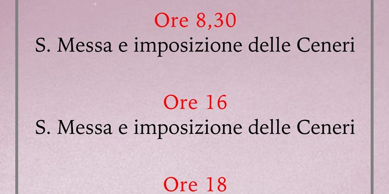 Mercoledì delle Ceneri