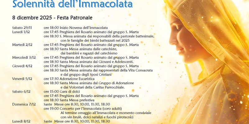 8 Dicembre 2025 - Festa dell'Immacolata