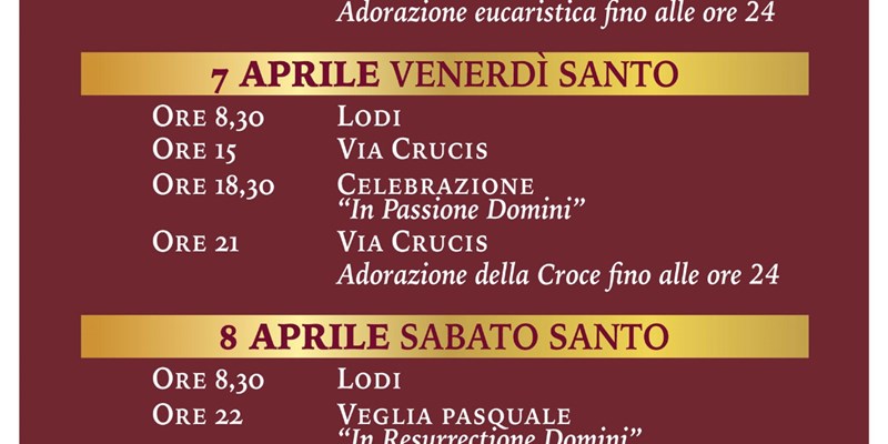 Celebrazioni Pasqua 2023