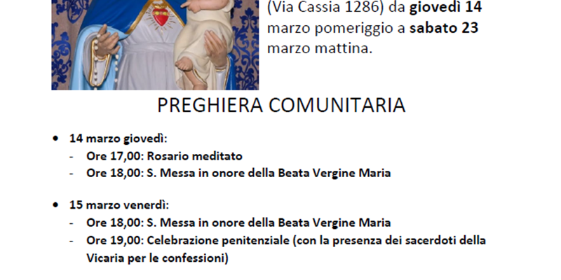 Peregrinatio Mariae - La statua della “Madonna della Cattedrale” in sosta presso la nostra Parrocchia