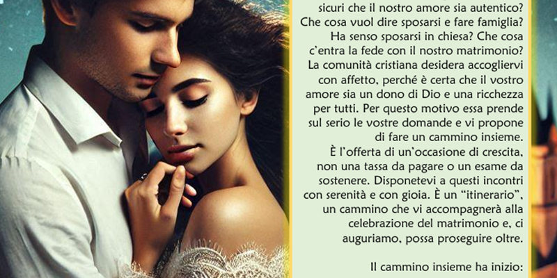 Cammino per fidanzati verso il matrimonio