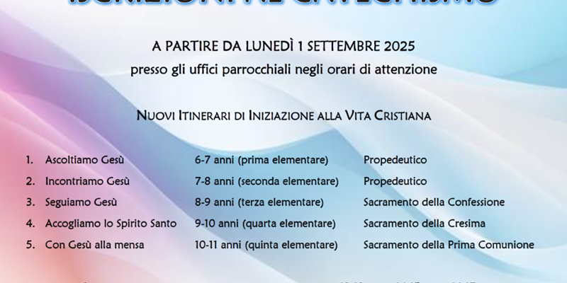 Iscrizioni al Catechismo