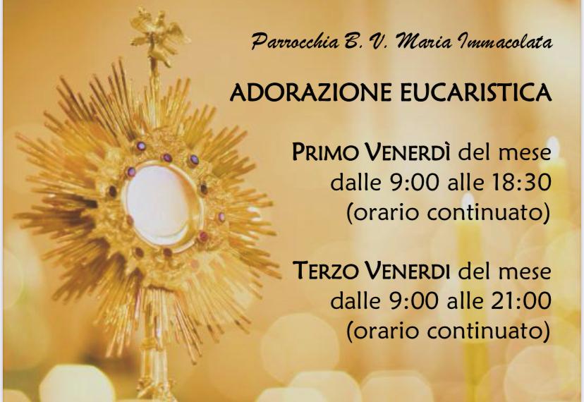 Appuntamenti con l'Adorazione Eucaristica